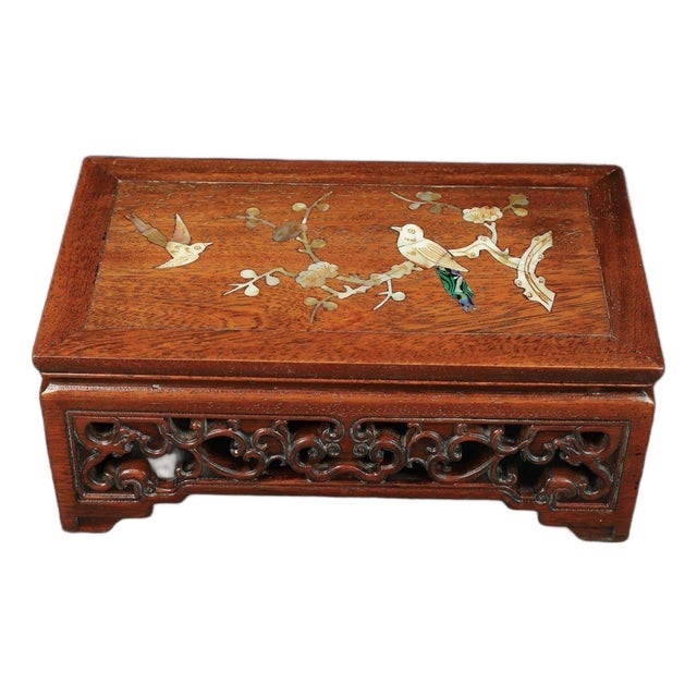 Huali Rosewood Display Stand Inlaid With Mother-of-Pearl For Sale