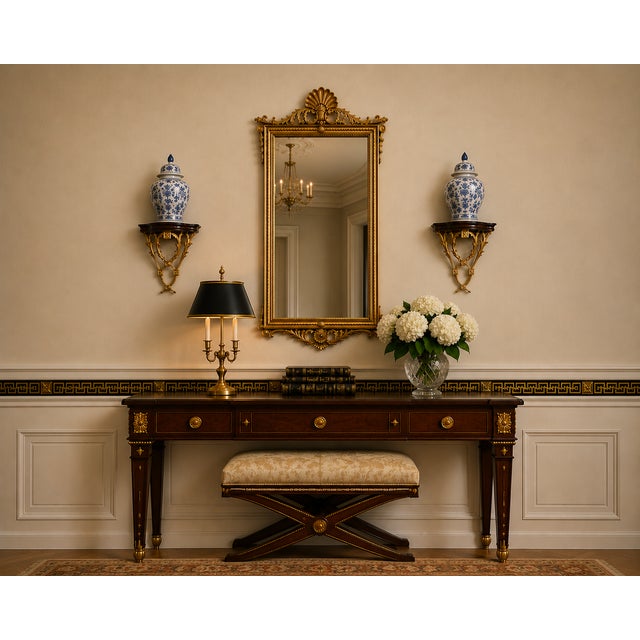 Vintage Chelsea House Polished Brass Laurel Leaves and Wood Decorative Wall Brackets- A Pair For Sale - Image 17 of 17