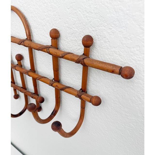Franco Albini Italian Bamboo & Cane Wall Hooks For Sale - Image 4 of 11
