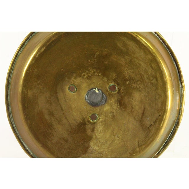 18th C. Anglo-American Brass Chamber Candleholder With Coper Rivets For Sale - Image 12 of 16