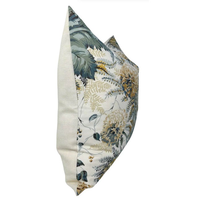 Traditional Dahlia Floral Pillow Cover, 20x20 Pillow For Sale - Image 3 of 4