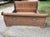 Wood Mid-1950s Sleigh Day Bed / Queen in Natural Rattan Decorated With Blue and Brown For Sale - Image 7 of 7