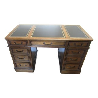 Sligh Lowry Solid Cherry Leather Top Executives Desk For Sale