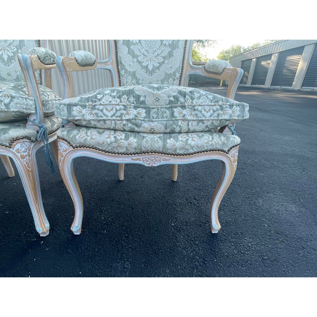 Pair of Vintage French-Style Bergère Armchairs For Sale In San Antonio - Image 6 of 11