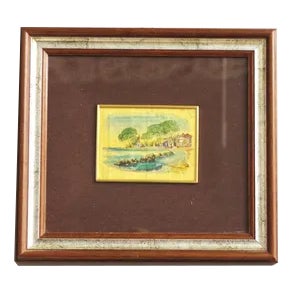 Gold Leaf Painting in Frame, 1970s For Sale