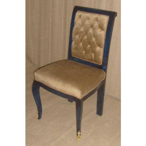 Blue With Gold Louis XV Antique Style Desk with Chair - 2 Pieces For Sale In Los Angeles - Image 6 of 9