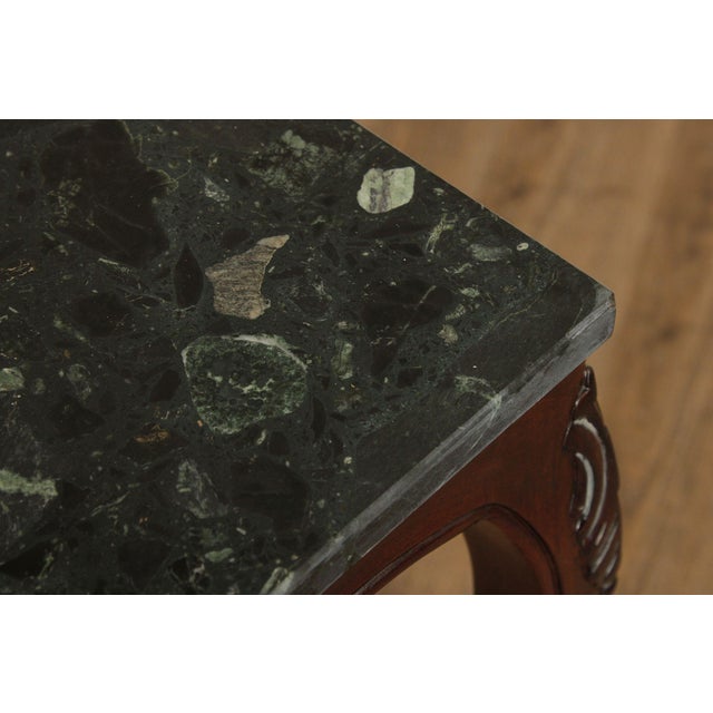 Rococo Style Set of Three Marble Top Mahogany Nesting Tables For Sale - Image 12 of 18