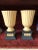 Late 20th Century Wedgwood Library Collection Cane Black JasperWare Minerva Pedestal Vases - a Pair For Sale - Image 5 of 5