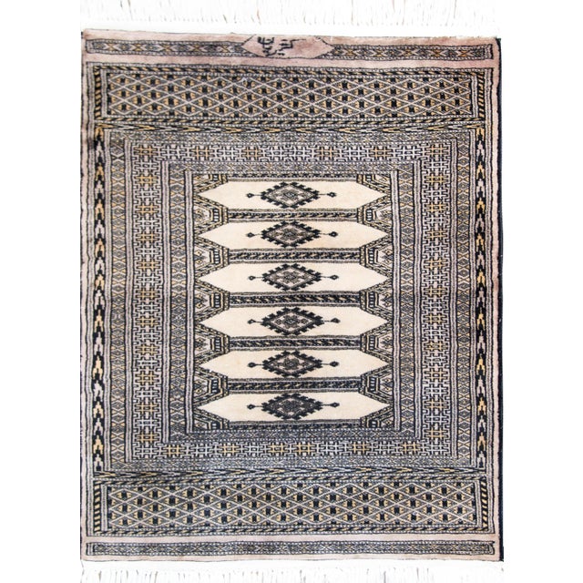 Ivory Vintage Pakistani Bokhara Rug For Sale - Image 8 of 15