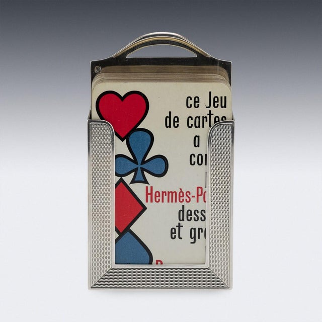 Vintage French Silver Playing Cards Table Set by Hermès, 1960s For Sale - Image 3 of 15