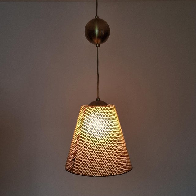 Pendant Lamp in Brass and Perforated Sheet Metal from Erco, 1960s For Sale - Image 4 of 18