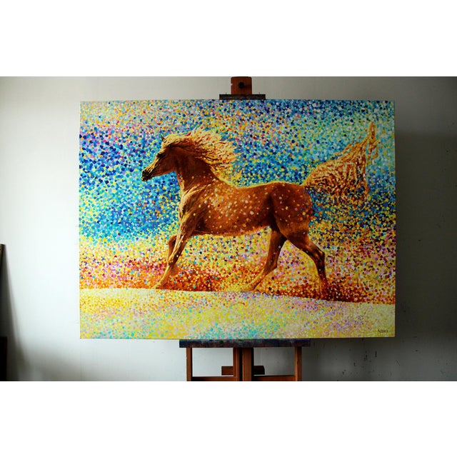 Gold Artist Andrei Sitsko "Arabia. Golden Sand Series" Modern Original Painting For Sale - Image 8 of 9