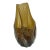 Mid Century Murano Amber Art Glass Aventurine Gold Flecks Vase Basket Handled For Sale