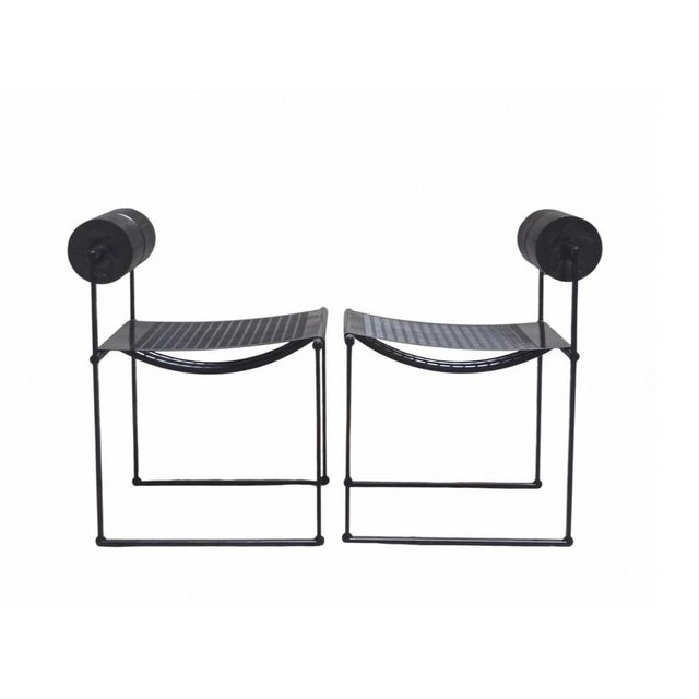 Mario Botta Prima Black Chairs by Mario Botta for Atlas, Italy, 1980s, Set of 2 For Sale - Image 4 of 10