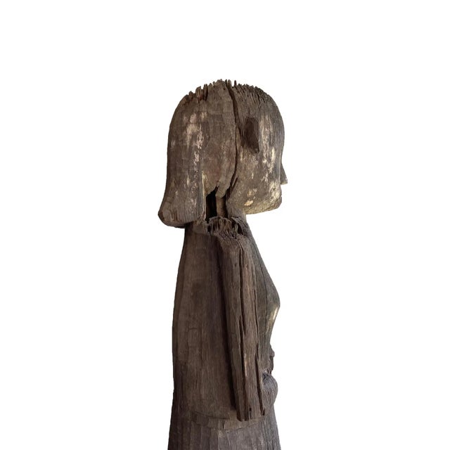 Life-Sized Dayak Tribe Female "Hampatong" Guardian, Borneo, Early 20th Century 11 For Sale - Image 4 of 9