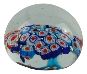 Vintage Millefiori Glass Paperweight, 1950s