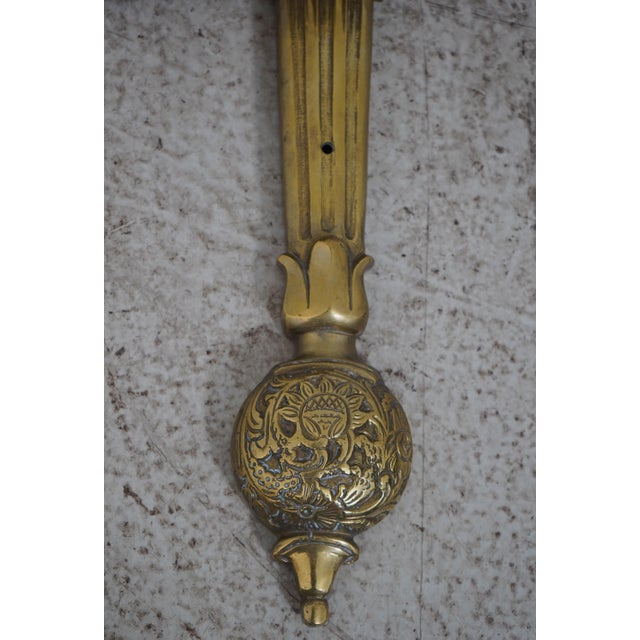 Brass Pair Regency Style Lion Solid Brass Lighted Wall Sconces For Sale - Image 8 of 9