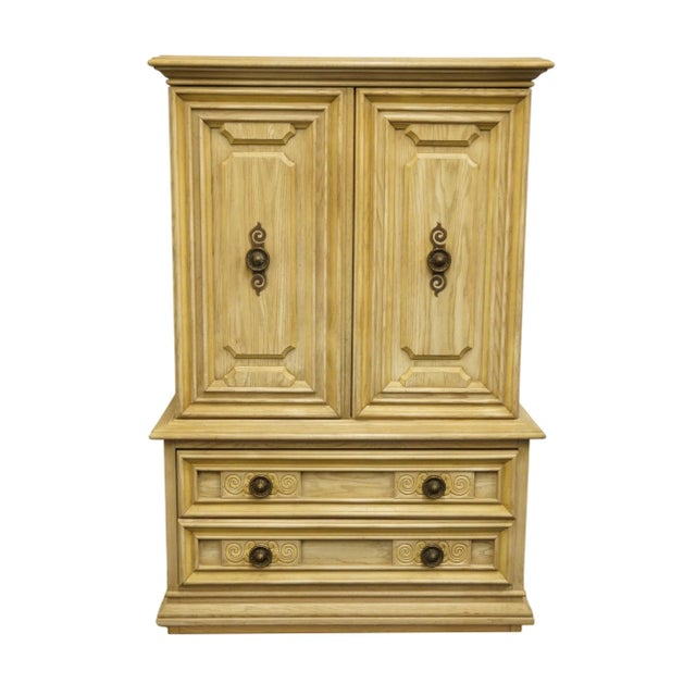 Farcher Furniture Italian Contemporary 42" Pickled Wood Door Chest 472-9864 For Sale - Image 13 of 13