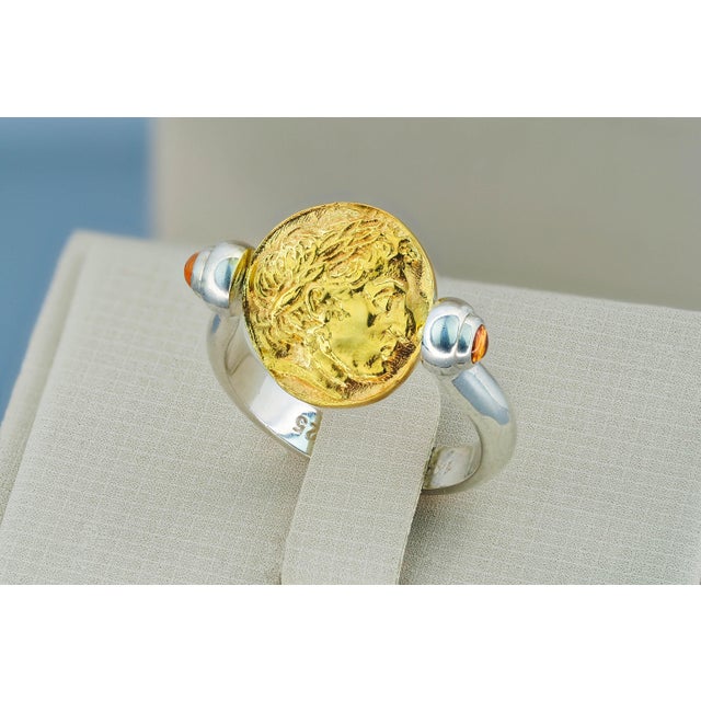 Vintage Style Gold Coin Ring Size 9 (All Sizes Available) For Sale - Image 6 of 9