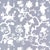 Sample - Schumacher Shantung Silhouette Print Wallpaper in Wisteria For Sale