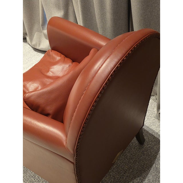 Poltrona Frau 1970s Poltrona Frau Lyra Arm Chair For Sale - Image 4 of 5