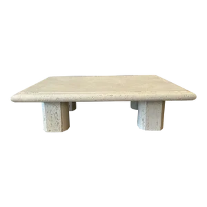 1980s Vintage Travertine Coffee Table