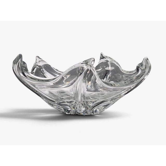 Daum France, French Mid-Century Modern, Sculptural Crystal Bowl, France, 1960s For Sale - Image 4 of 10