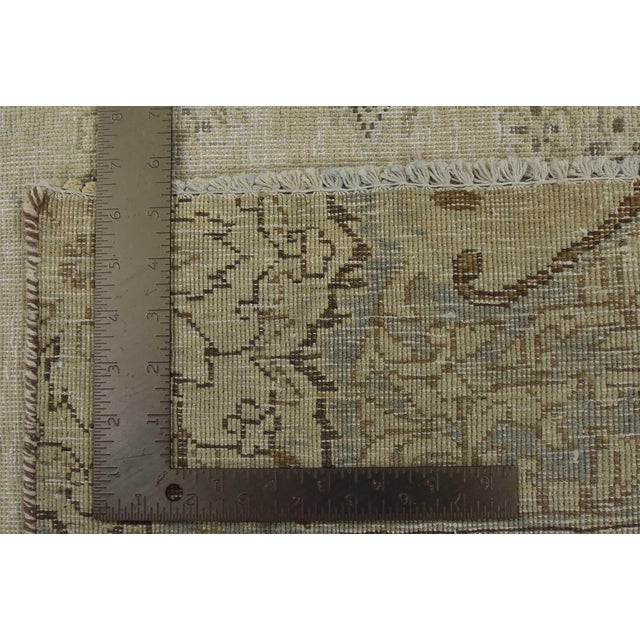 Tabriz Rug 7’5” X 10’8” Beige Wool Vintage Distressed Hand-Knotted Carpet For Sale - Image 15 of 15