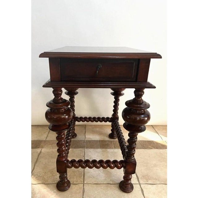 Gothic Side Table Gothic Style Barley Twist Legs Drawer by Uttermost Furniture For Sale - Image 3 of 10