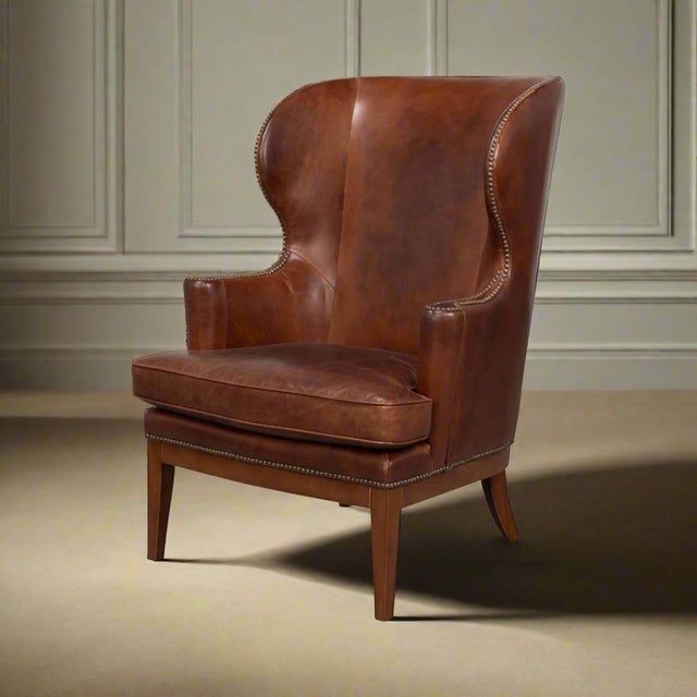 Blending contemporary comfort with traditional elements through its exaggerated wings and rich top-grain cowhide...