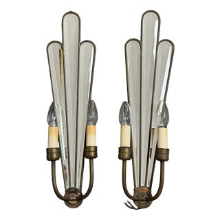 Mid-Century Hollywood Regency Wall Sconces with Mirrors, 1960s, Set of 2 For Sale