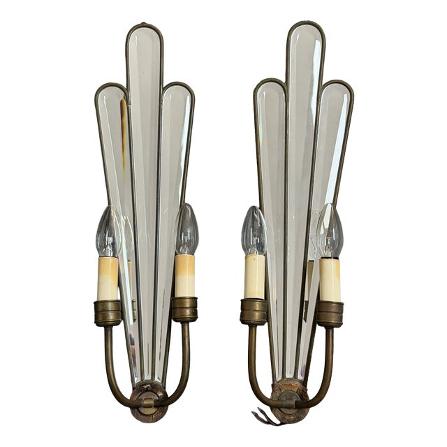 Mid-Century Hollywood Regency Wall Sconces with Mirrors, 1960s, Set of 2 For Sale