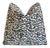 French Designer Pierre Frey Black & White Jungle Leopard Velvet Feather/Down Pillow 21" Square For Sale