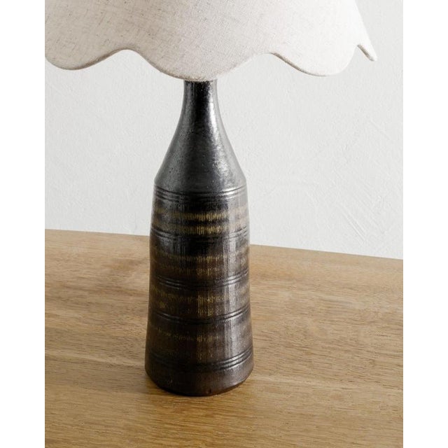Swedish Mid-Century Stoneware Ceramic Table or Desk Lamp by Arthur Andersson, 1940s For Sale - Image 3 of 6