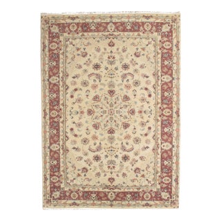 Vintage Persian Tabriz Rug With Floral Design 6'9" X 9'6" For Sale