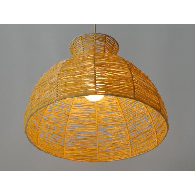 Mid-Century Modern Raffia Bast Pendant Lamp or Hanging Light, Germany, 1970s For Sale - Image 15 of 18