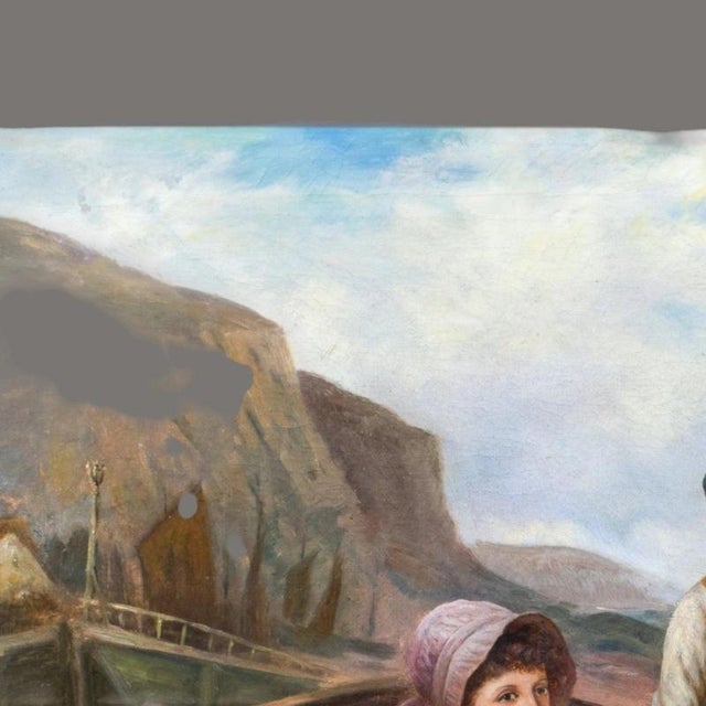 George Turner, Waiting for Papa, A Seaside Idyll, 19th Century, Oil Painting For Sale - Image 12 of 14