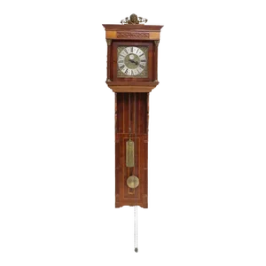 1700's Antique Cased Georgian Period Mahogany Crest Wall Clock