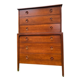 1950s Vintage Mid-Century Modern John Van Koert for Drexel Counterpoint Tall Boy Dresser For Sale
