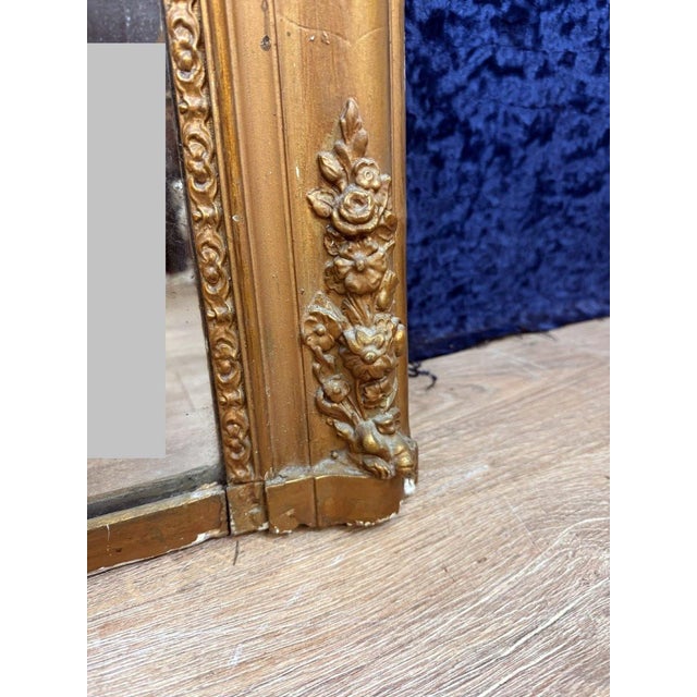 Wood Empire Mirror in Wood and Gilded Stucco, 1810 For Sale - Image 7 of 13