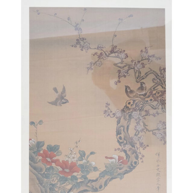 Chinoiserie 20th Century Chinese Chinoiserie Silk Landscape Scroll Painting For Sale - Image 3 of 13