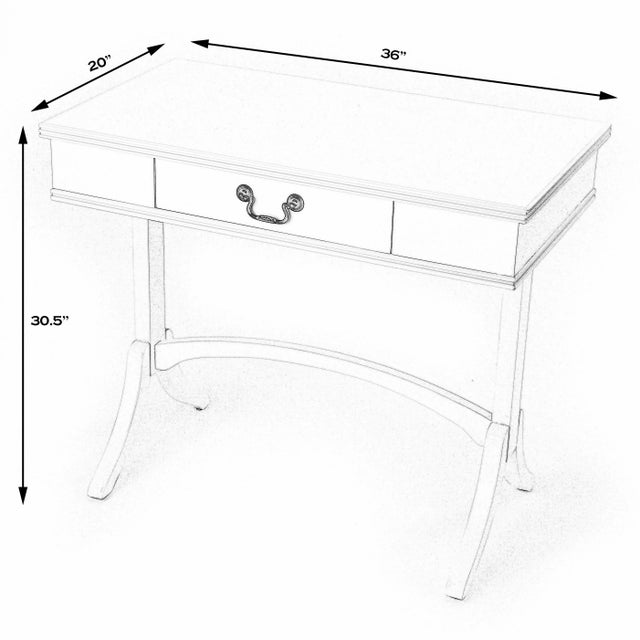 Spritely Home Accent Furniture Alta Writing Desk, White For Sale - Image 4 of 10