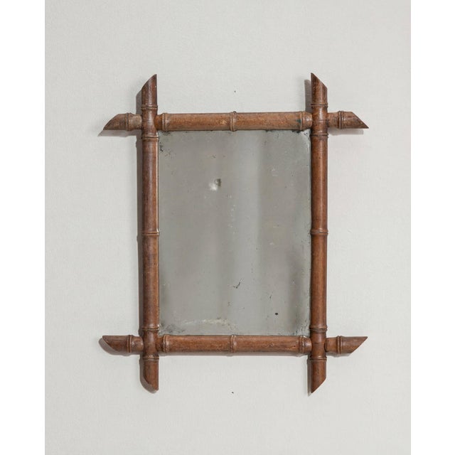 19th Century France Tan Wood Mirror For Sale - Image 10 of 10