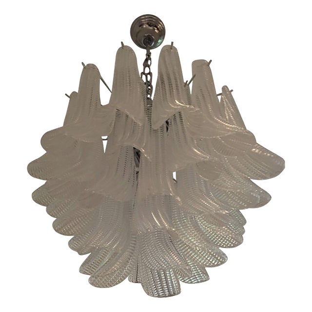 Murano Glass Venini Style Chandelier by Simoeng For Sale