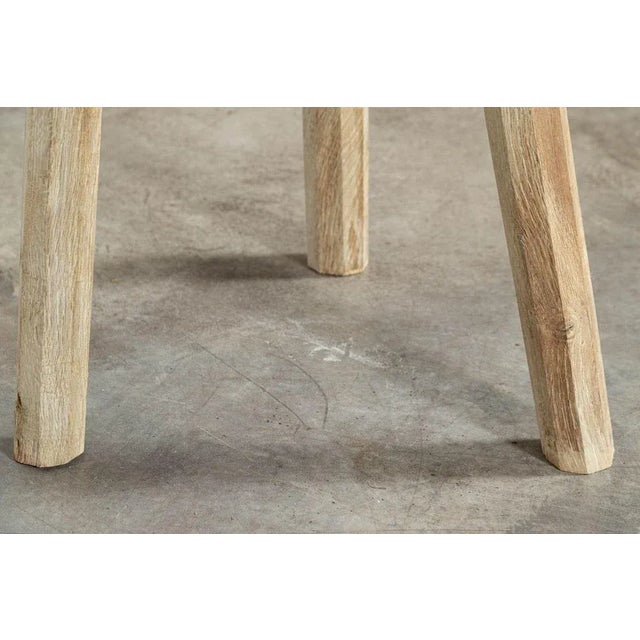 Antique French Bleached Elm Chopping Block Table, 1890 For Sale - Image 4 of 10