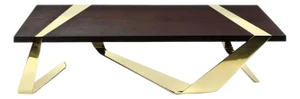 Gia Cinto Gold Coffee Table in Wood and Stainless Steel by Barberini & Gunnell