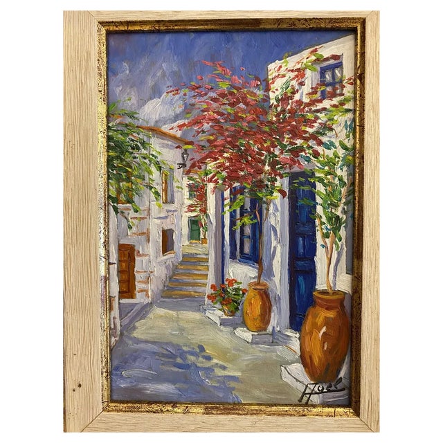 Avel, Mykonos, 2023, Oil on Canvas, Framed For Sale