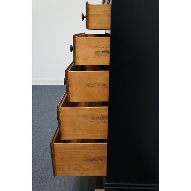 Late 20th Century Genuine Hitchcock Solid Cherry 35" Two Toned Hand Painted Chest of Drawers For Sale - Image 9 of 15