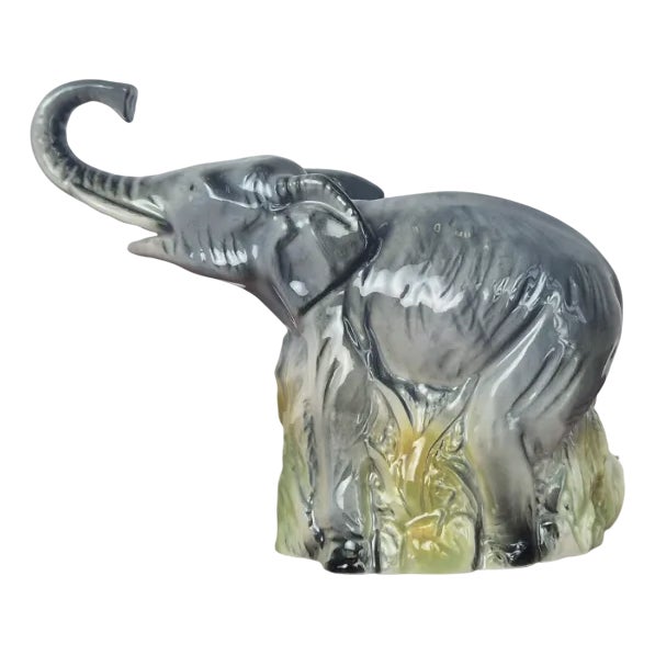 Mid-Century Porcelain Elephant Table Lamp, 1950s For Sale