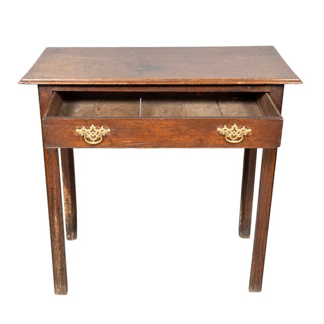 Brown George III Oak Side Table For Sale - Image 8 of 11